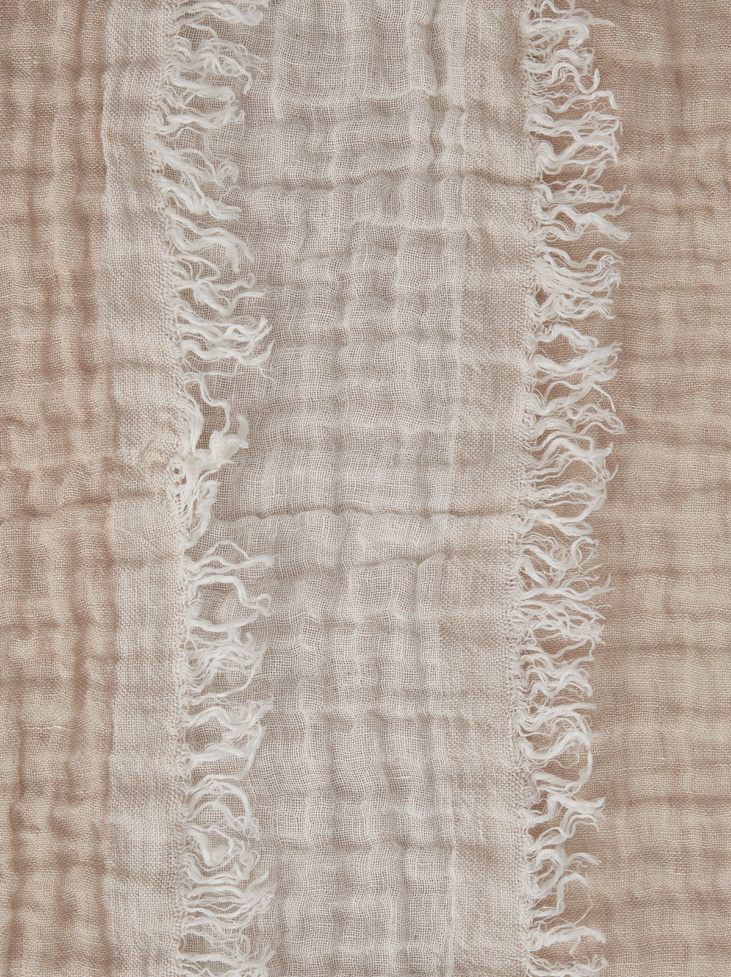 LEINEN TAGESDECKE - Desert Beige/Off White