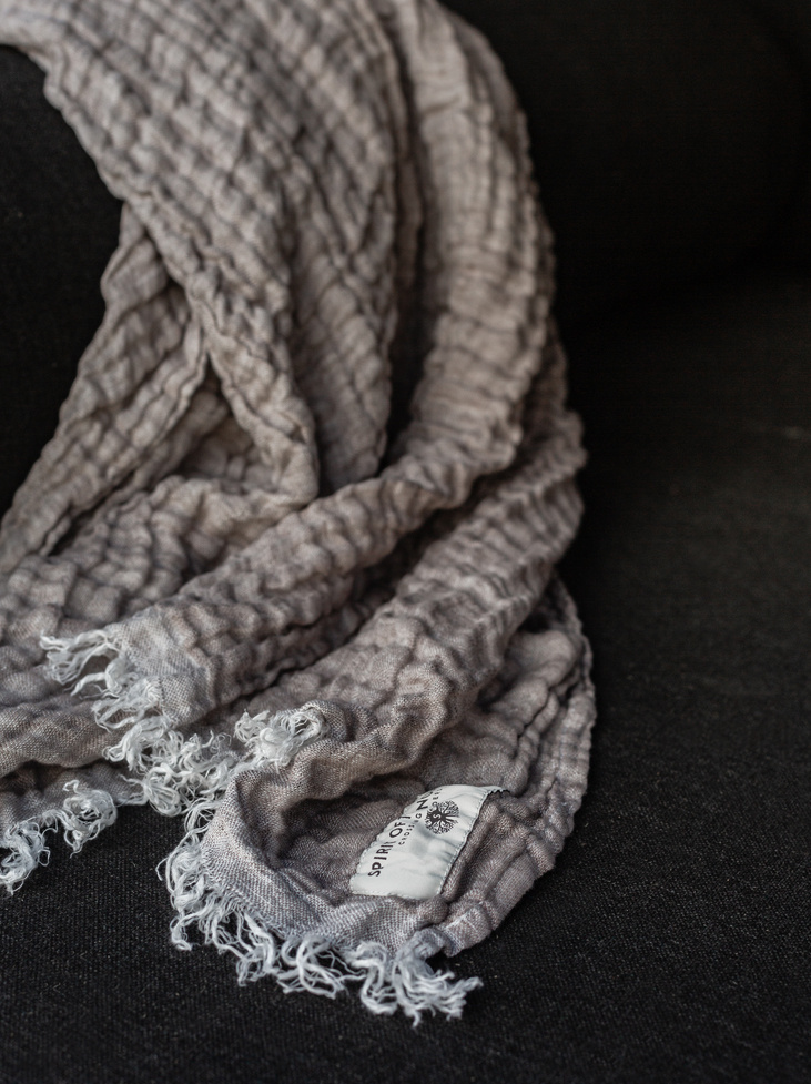 LEINEN TAGESDECKE - Desert Beige/Off White